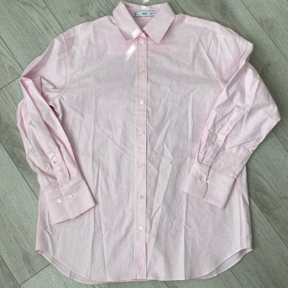Mango - 100% Cotton Pink Oxford Button Down Shirt - Picture 5 of 7